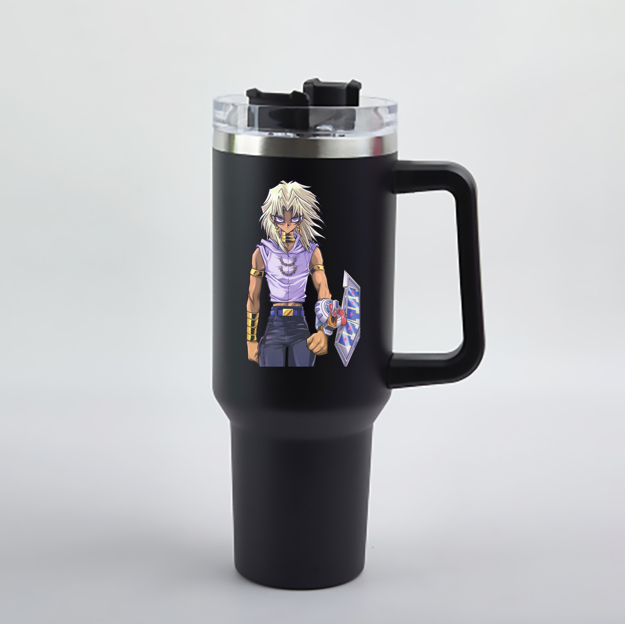 （画像用） 遊☆戯☆王 Yu-Gi-Oh! 1200mL車用タンブラー - クリスタルステッカー（プラスチックストロー付き）