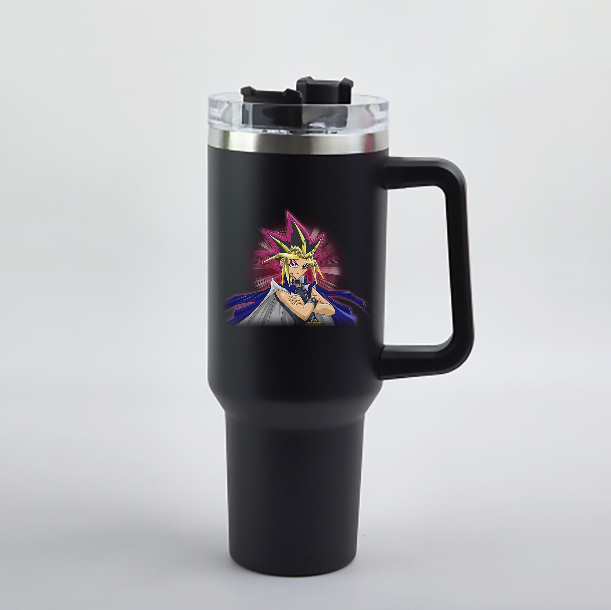 （画像用） 遊☆戯☆王 Yu-Gi-Oh! 1200mL車用タンブラー - クリスタルステッカー（プラスチックストロー付き）