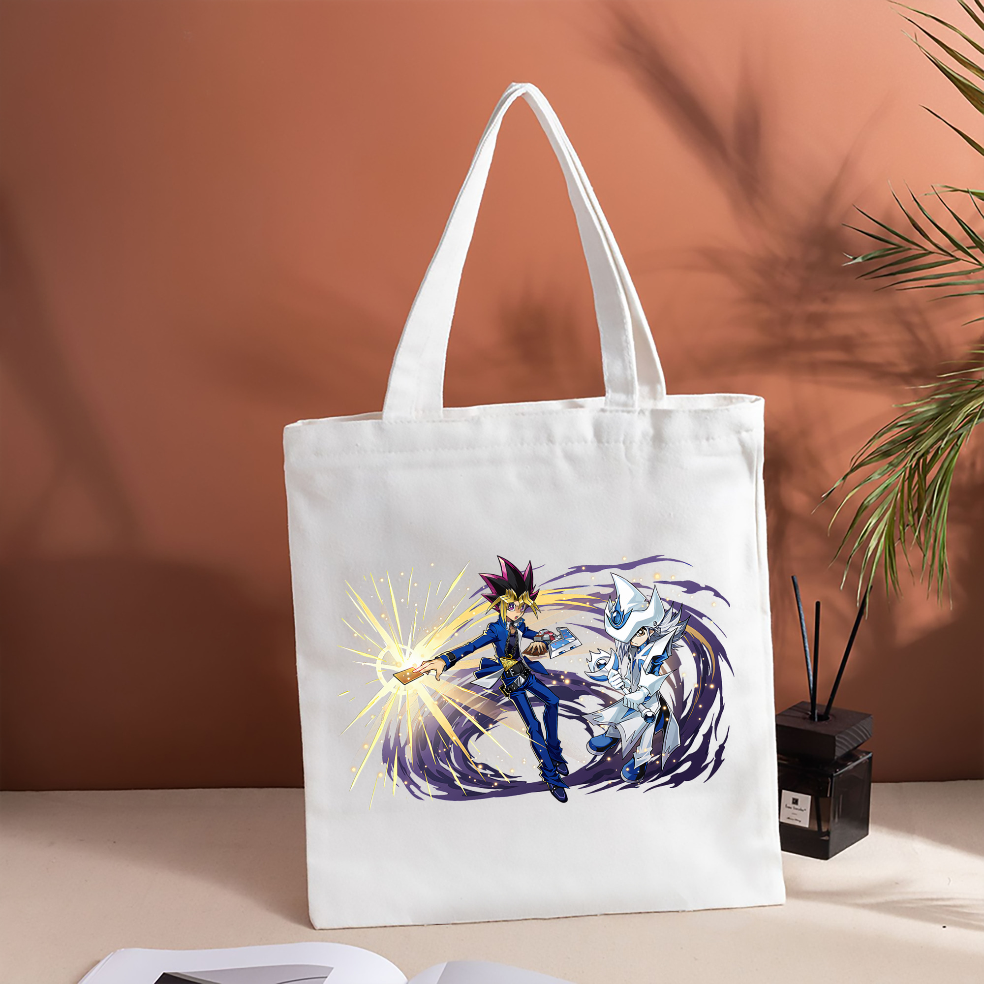 遊☆戯☆王 Yu-Gi-Oh! 縦型キャンバス生地手提げバッグ　トートバッグ