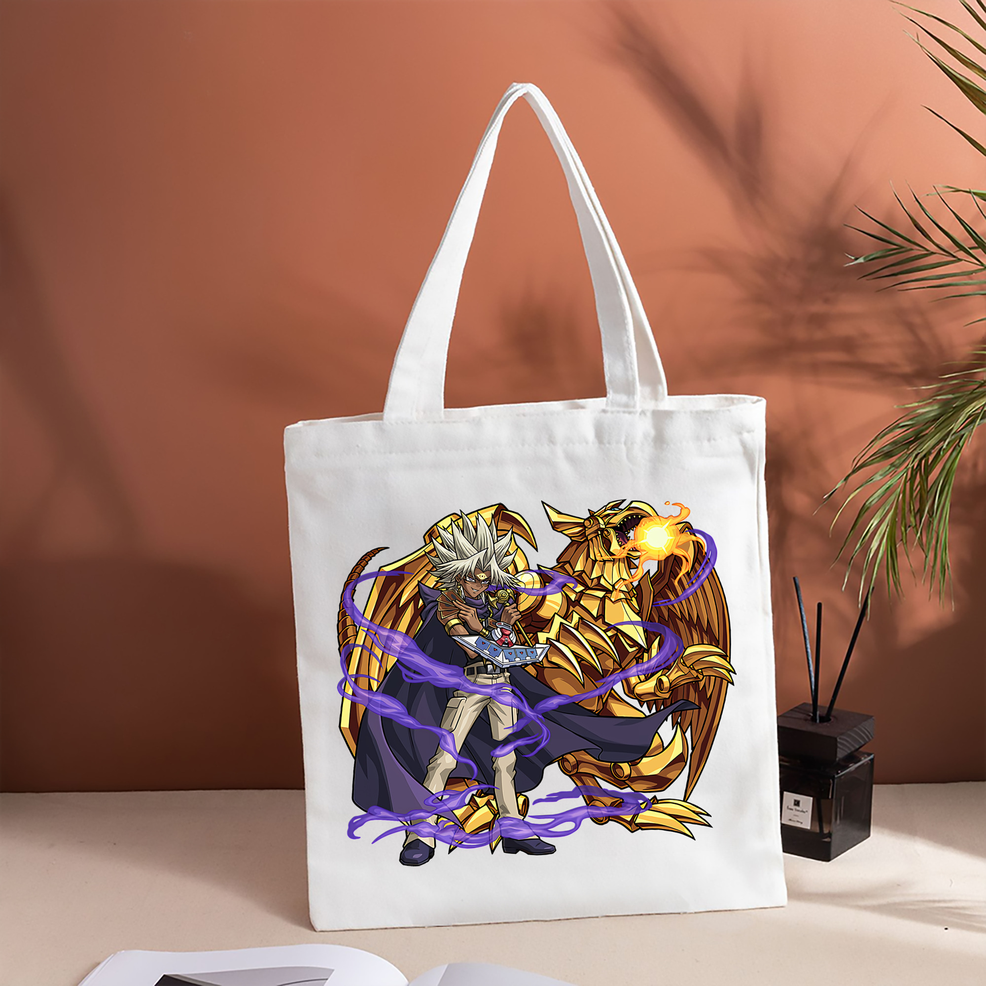 遊☆戯☆王 Yu-Gi-Oh! 縦型キャンバス生地手提げバッグ　トートバッグ