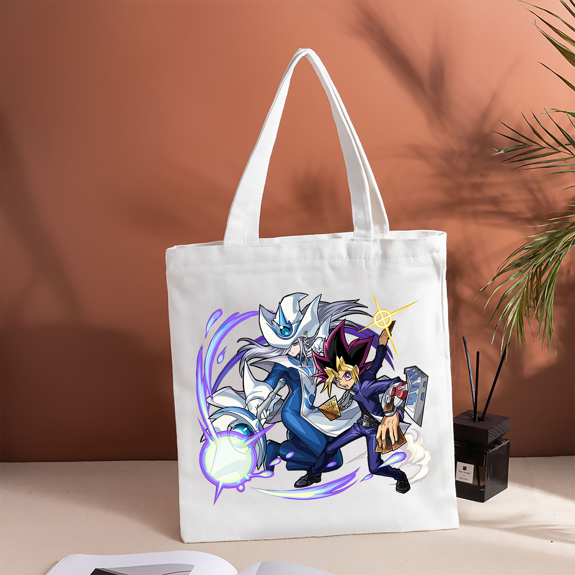 遊☆戯☆王 Yu-Gi-Oh! 縦型キャンバス生地手提げバッグ　トートバッグ